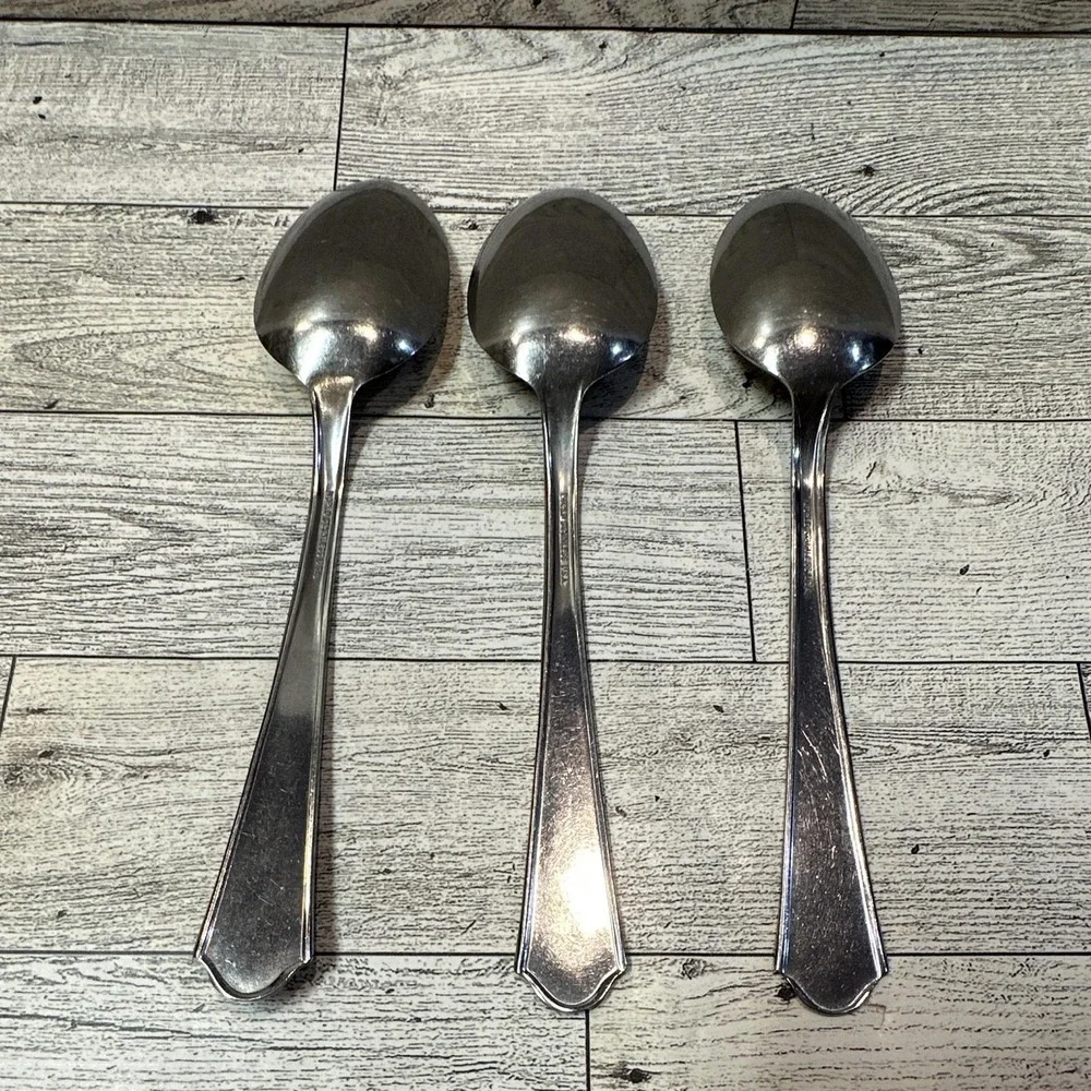 World Stainless USA Stainless Steel Spoons 3PC Floral Vintage